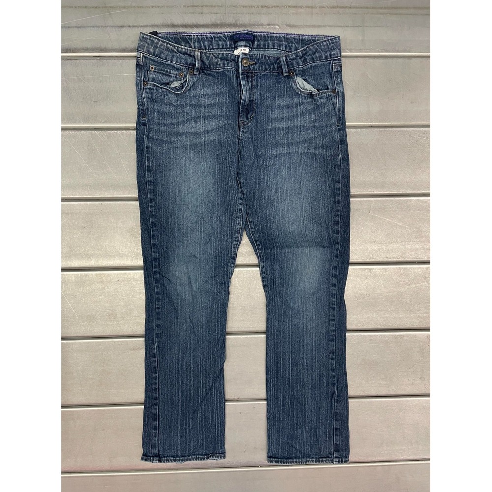 Levis Slim Straight Jeans Womens Size 16.5 33X28 Blue Medium‎ Wash Denim Stretch